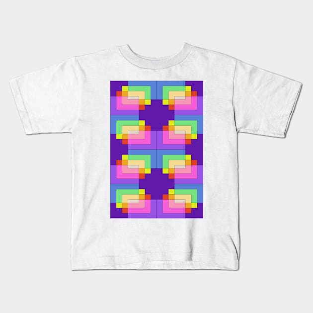 Retro Prismatic Rainbow Kids T-Shirt by WickedFaery